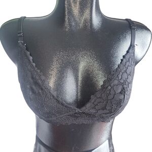 Rose + Vine Black Lace Bralette M